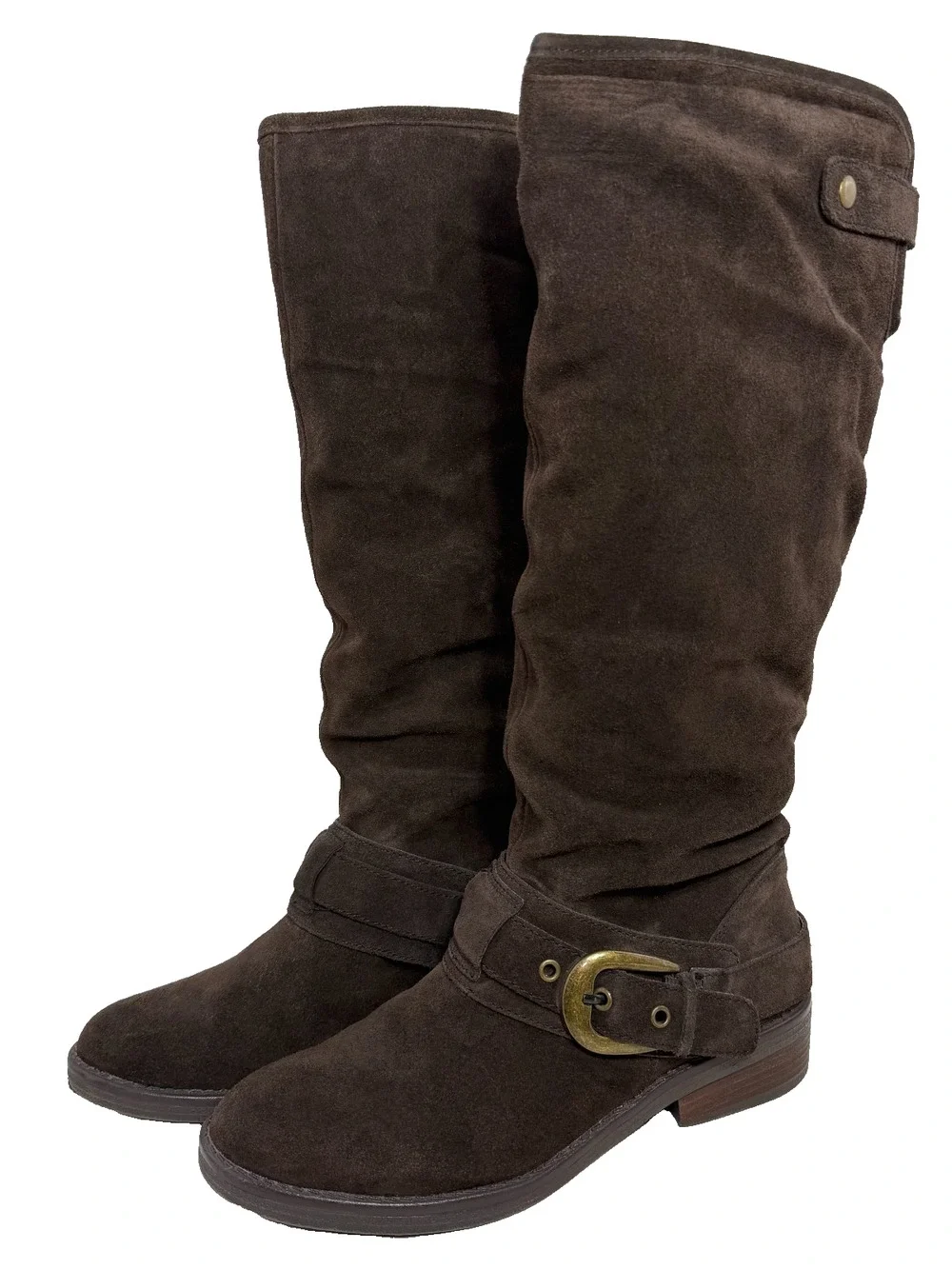 Kelly & Katie Fannie Slouch Knee High Suede Boot 8.5 M Brown Shearling Lined EUC